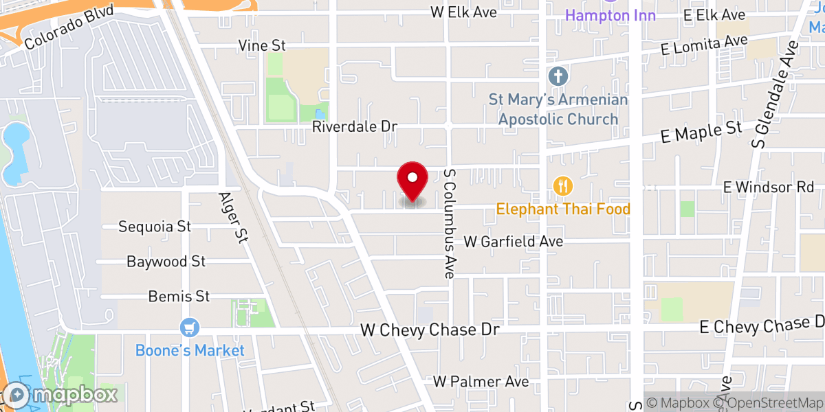 Map showing location of Glendale Gospel Chapel