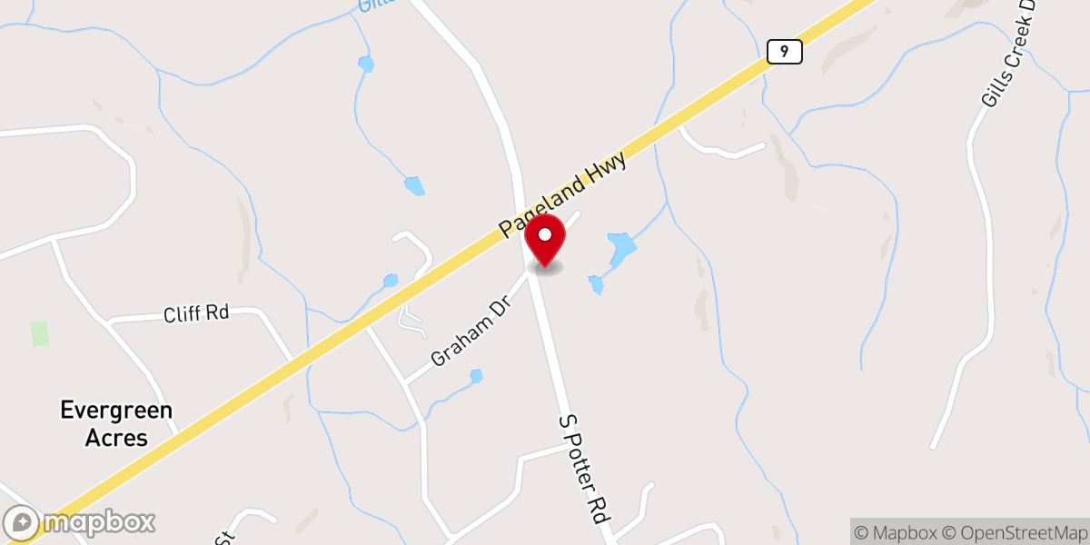 Map showing location of Pleasant Dale Baptist Church