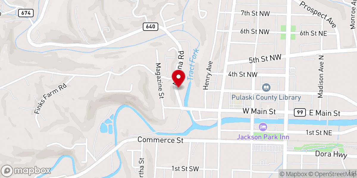 Map showing location of T.G. Howard Community Center