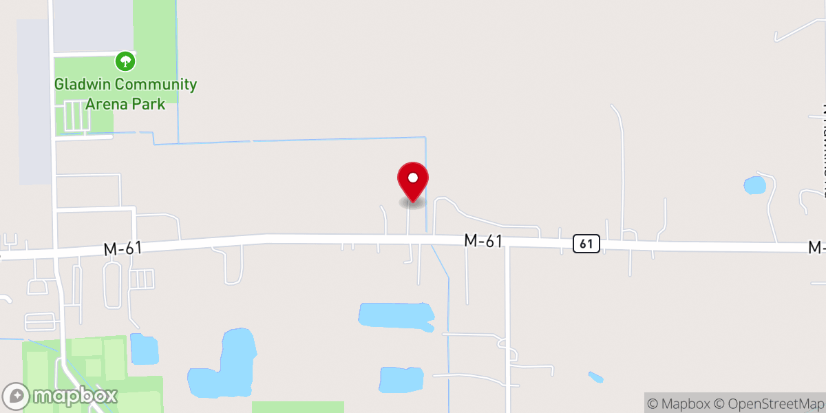 Map showing location of Gladwin SDA Church