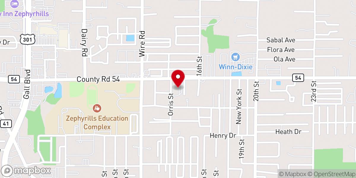 Map showing location of Faith Baptist Church