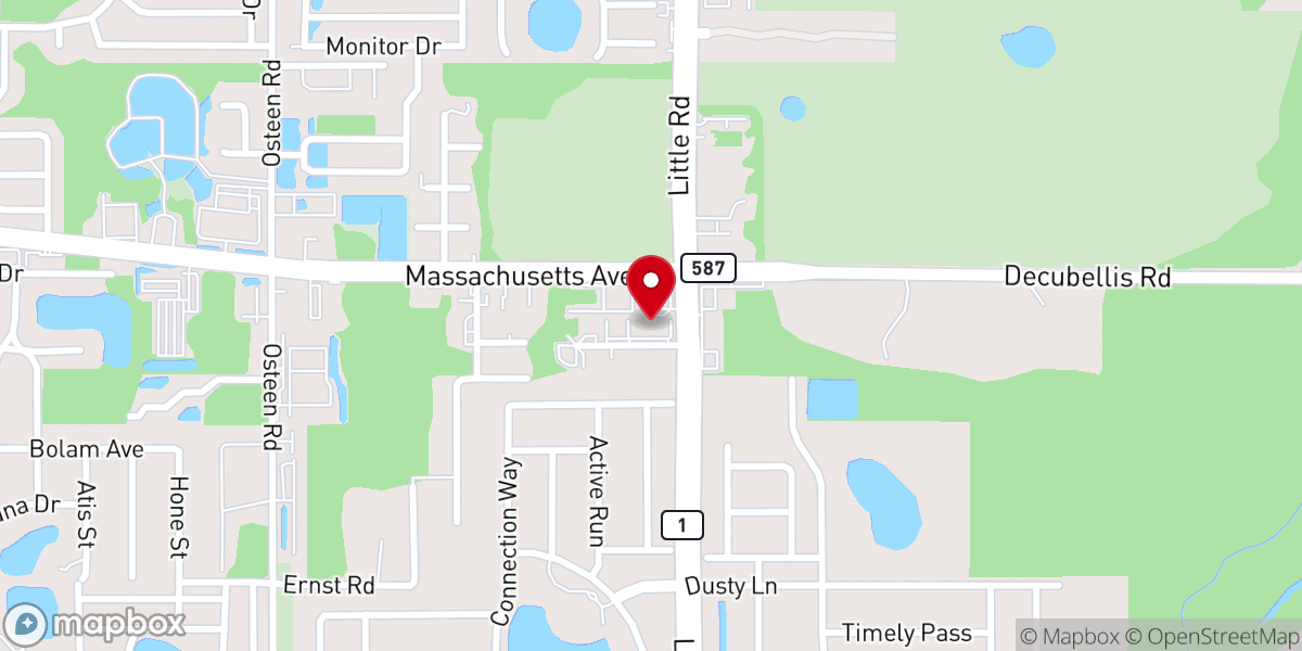 Map showing location of Cornerstone Community Church of Pasco County