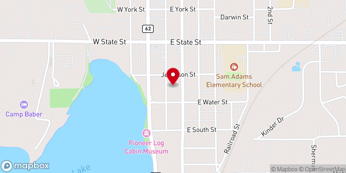 Map showing location of United Methodist Church