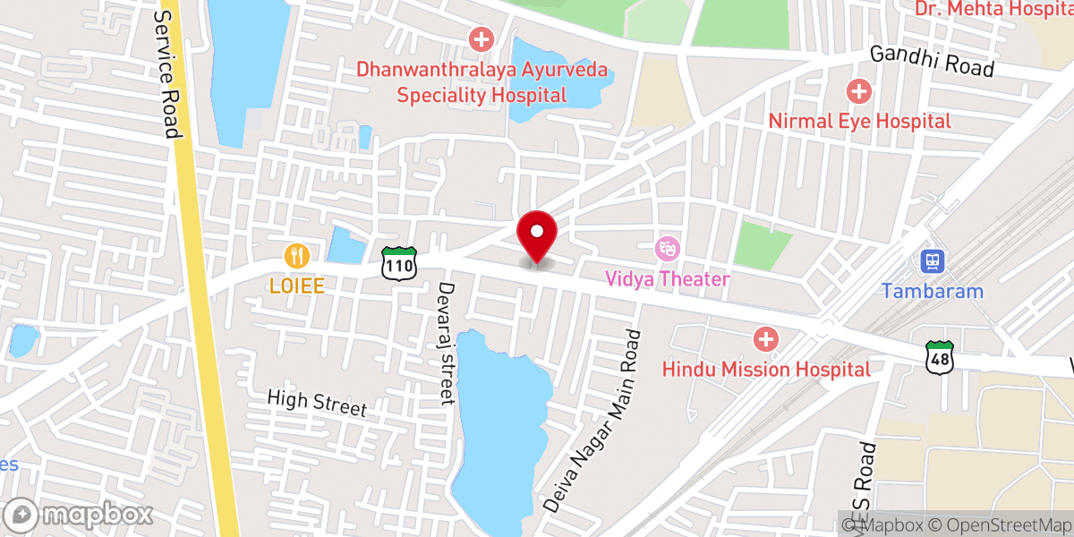 Map showing location of IPC First Church Tambaram