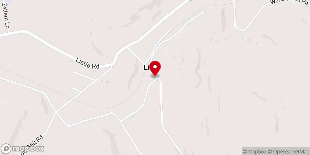 Map showing location of Listie Grace Brethren Church