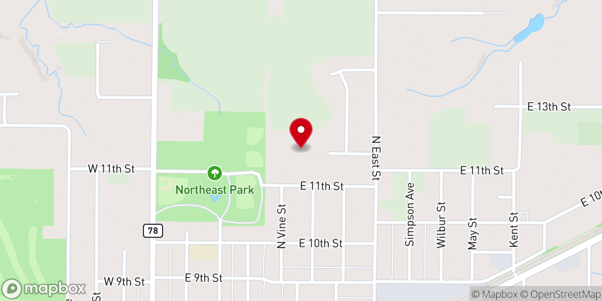 Map showing location of Faith Lutheran Church