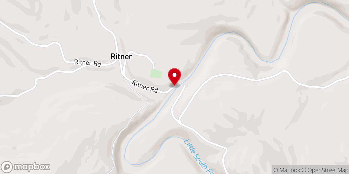 Map showing location of Ritner Swinging Bridge
