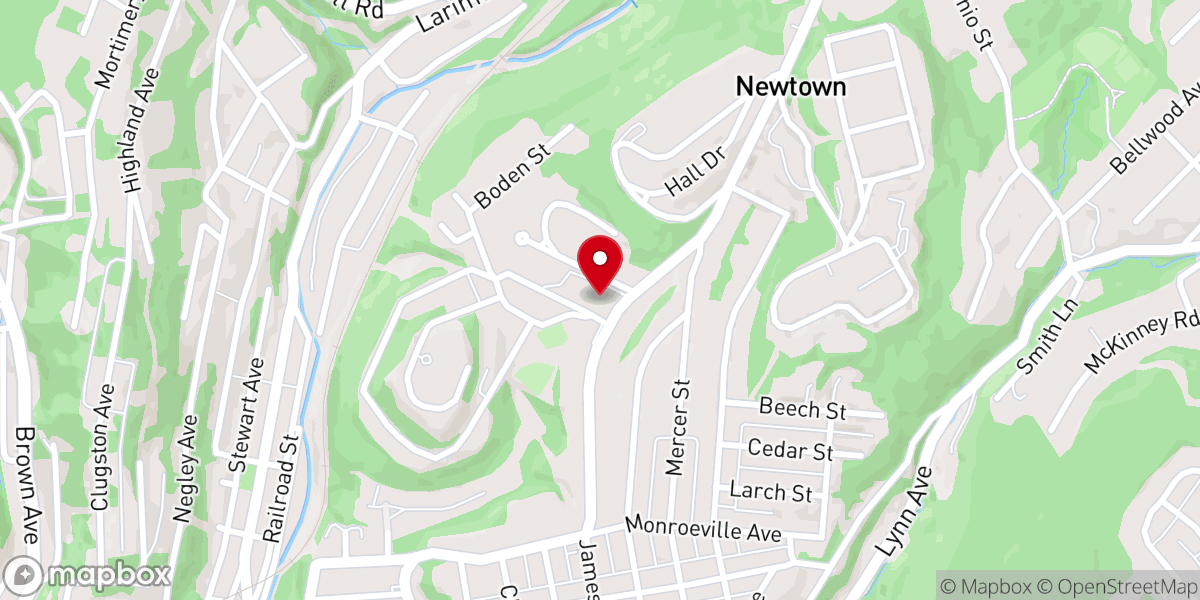 Map showing location of Electric Heights United Methodist Church