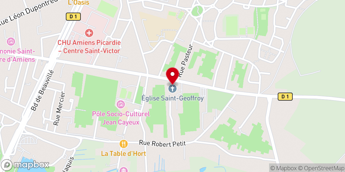 Map showing location of Église catholique Saint-Geoffroy à Rivery