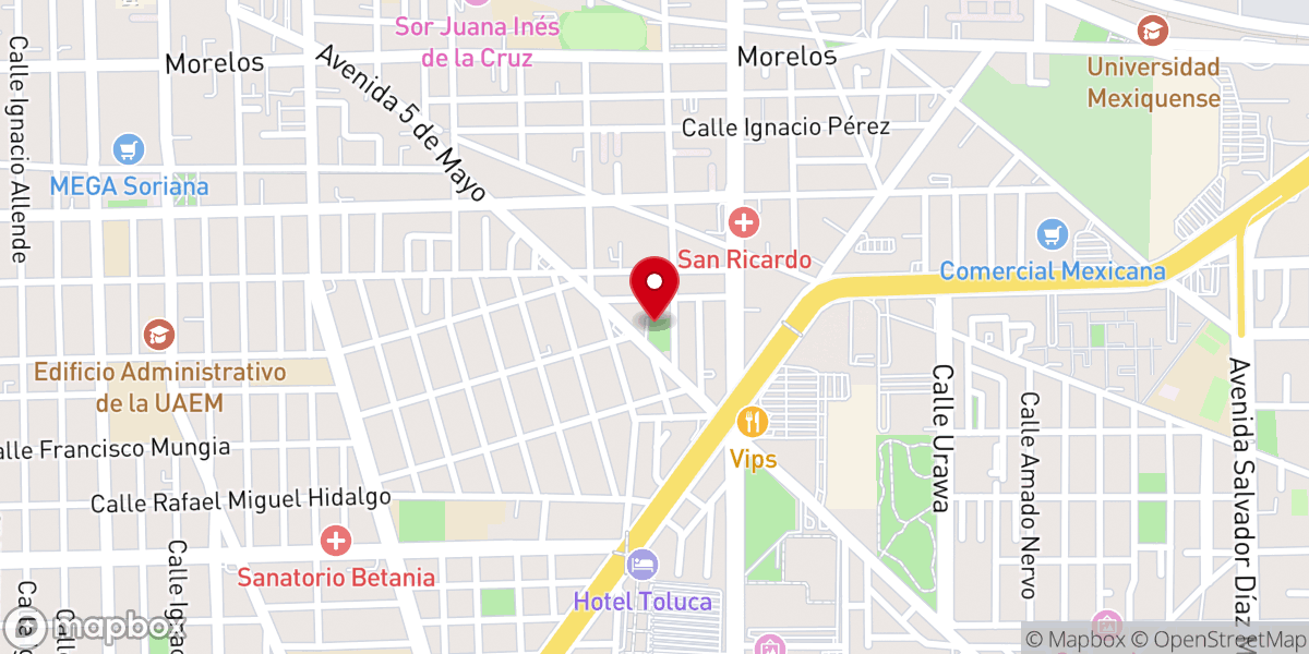 Map showing location of Iglesia de Dios (Israelita) Loc. Toluca