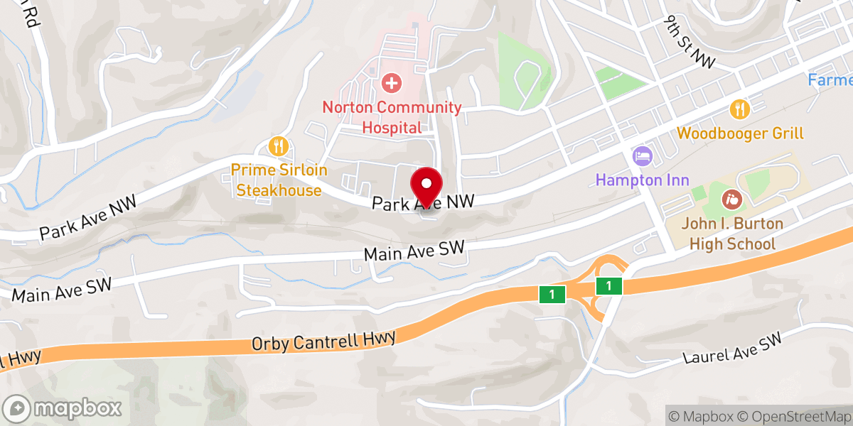 Map showing location of Norton Christian Church