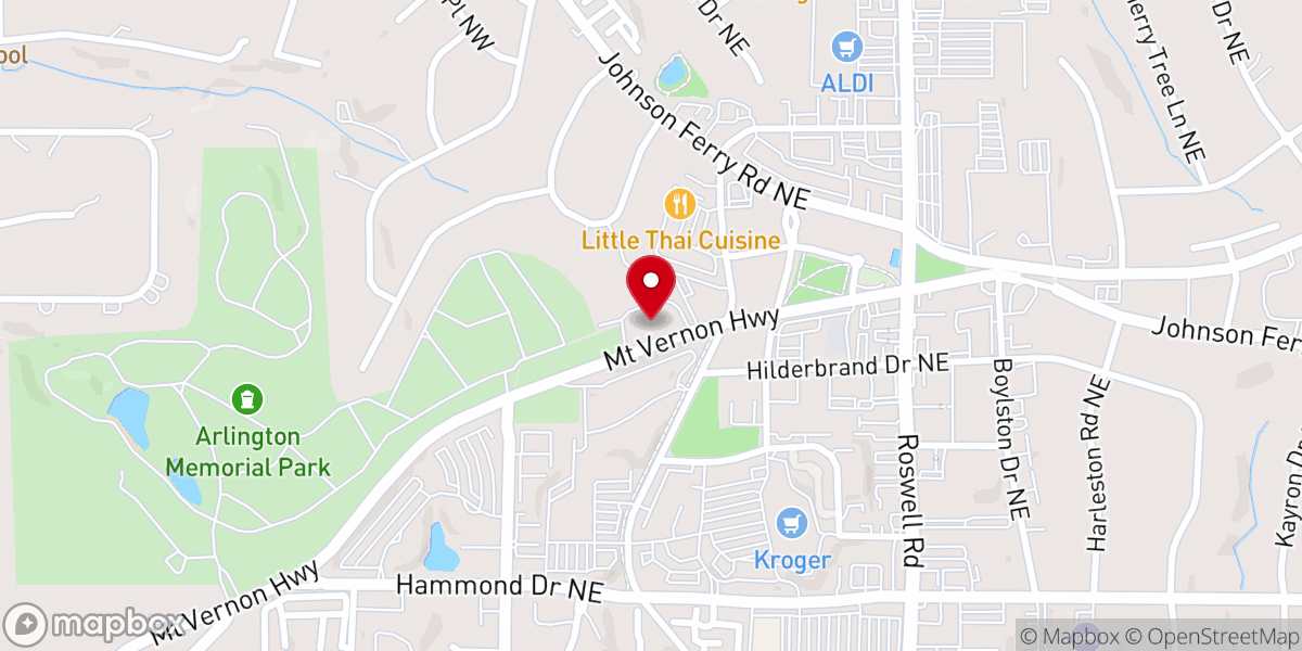 Map showing location of Sandy Springs United Methodist Church