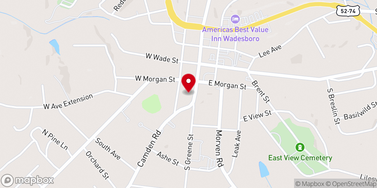 Map showing location of First Presbyterian Church