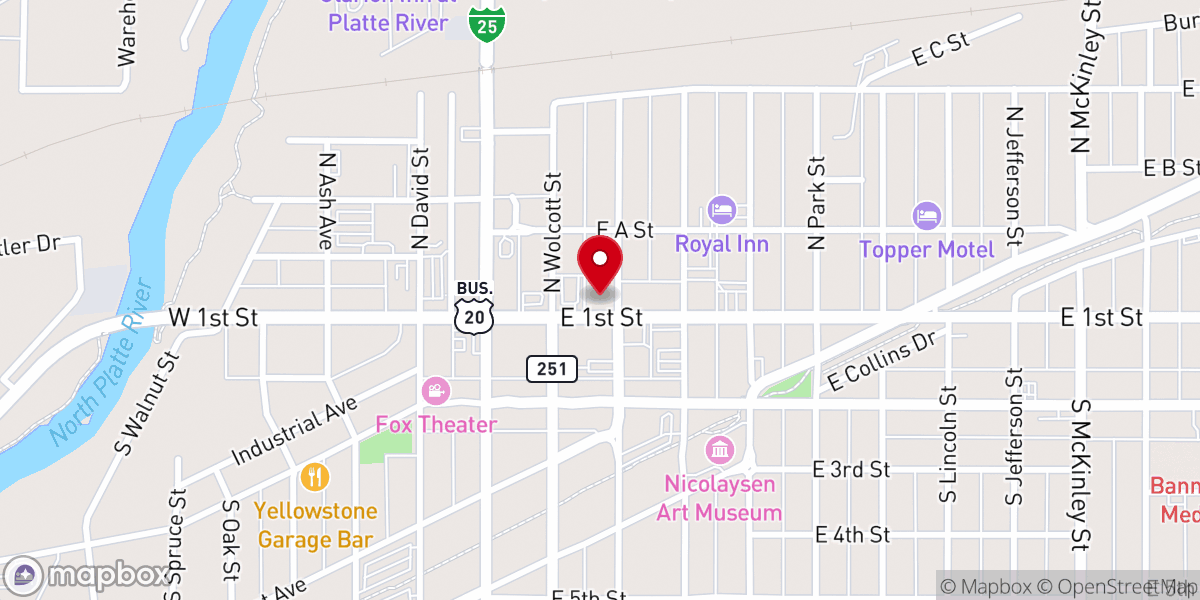 Map showing location of Events at The M