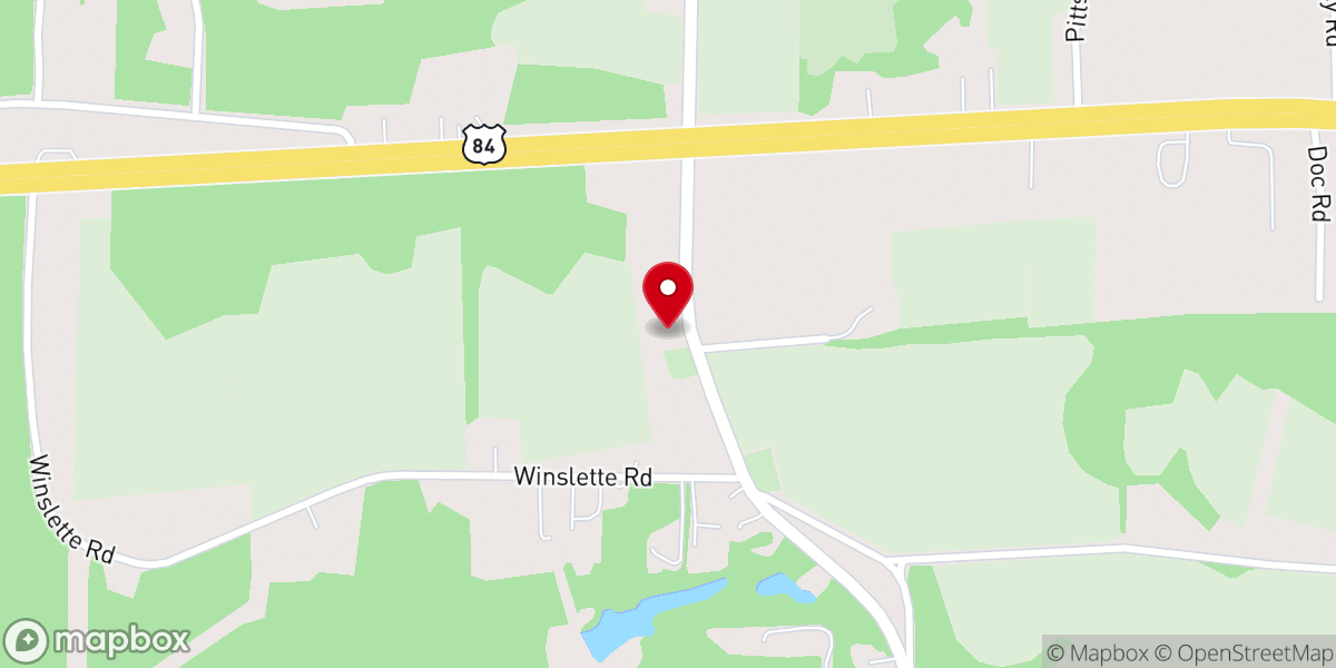 Map showing location of Piney Grove Assembly of God Church