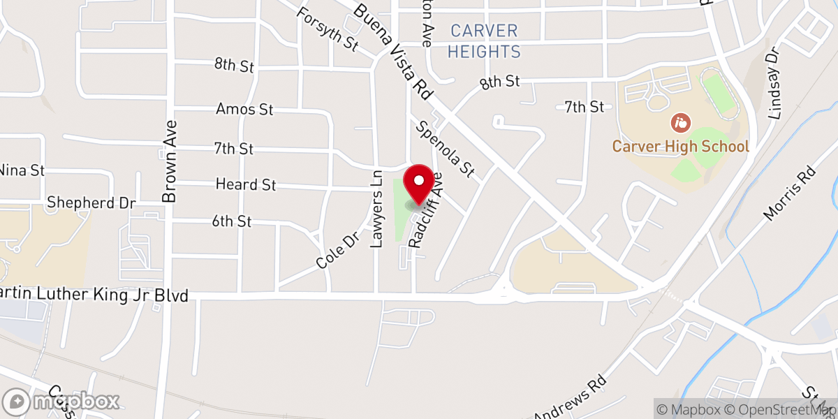 Map showing location of Carter Monumental CME Church