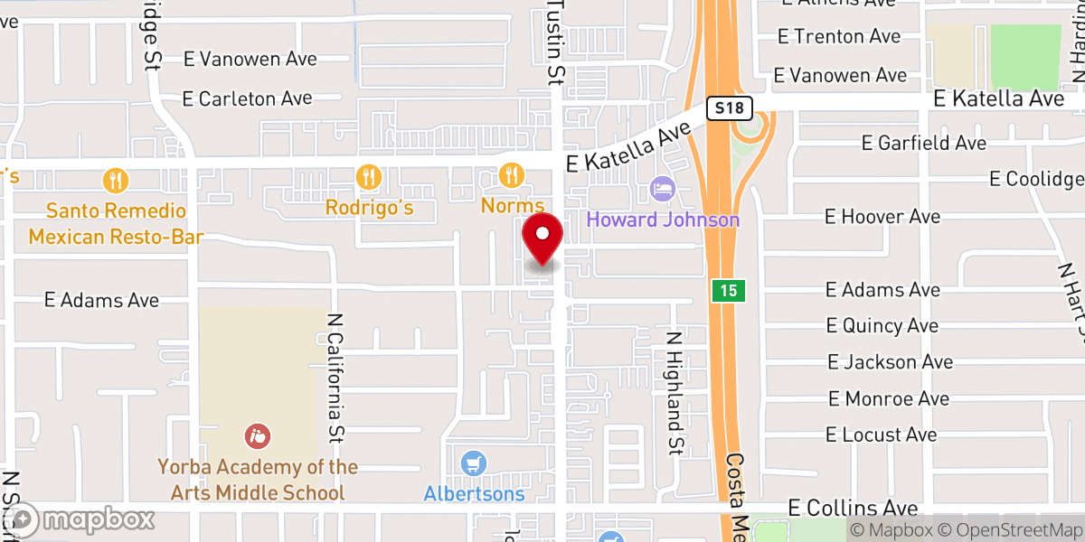 Map showing location of Legacy Church O.C