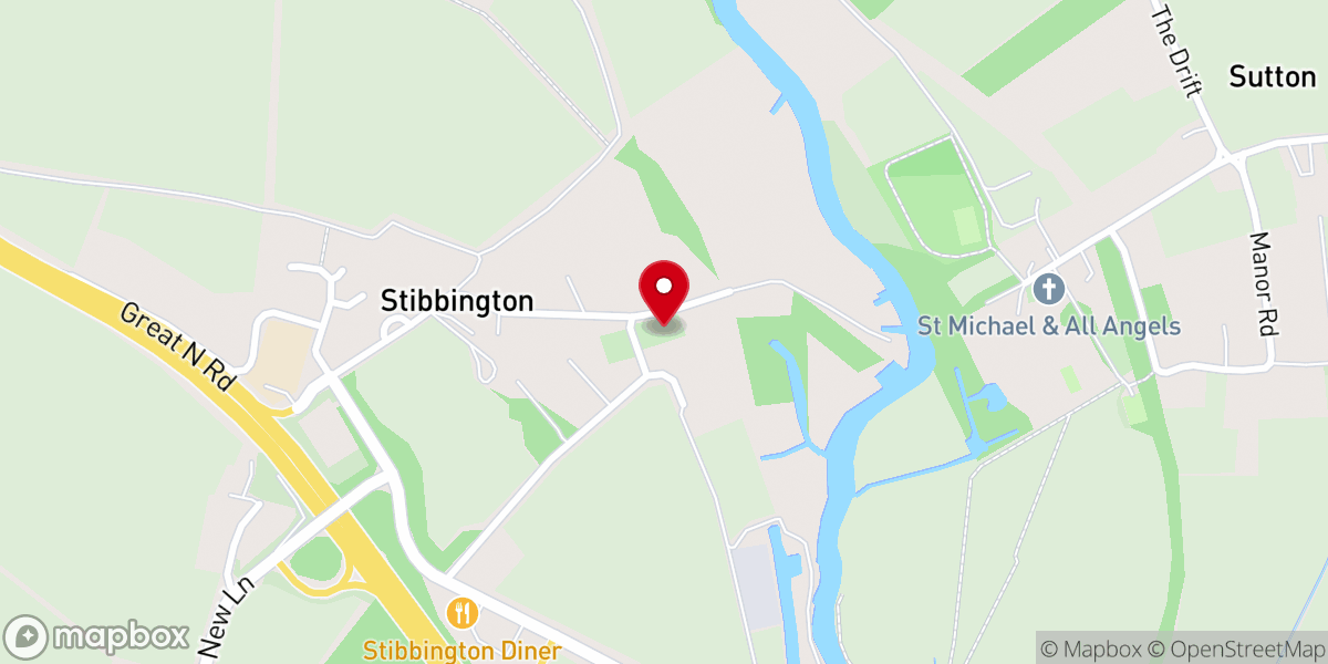 Map showing location of Church of St. John the Baptist