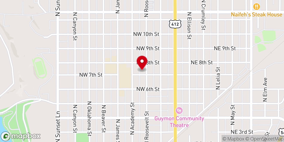 Map showing location of Presbyterian Church