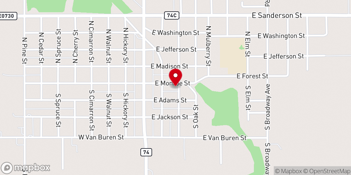 Map showing location of First United Methodist Church