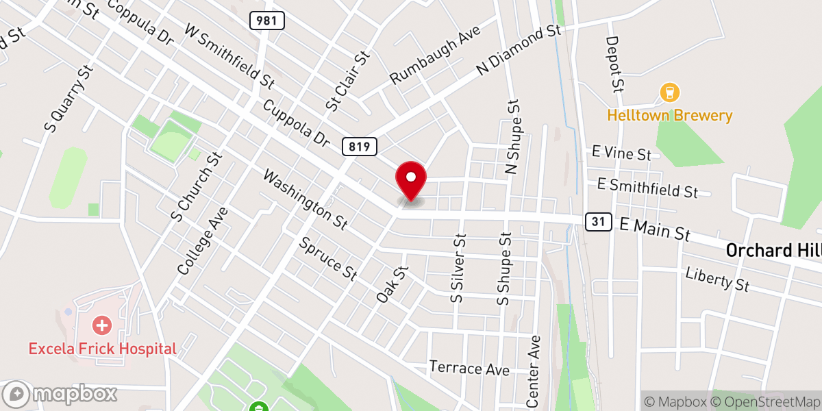 Map showing location of First United Church of Christ