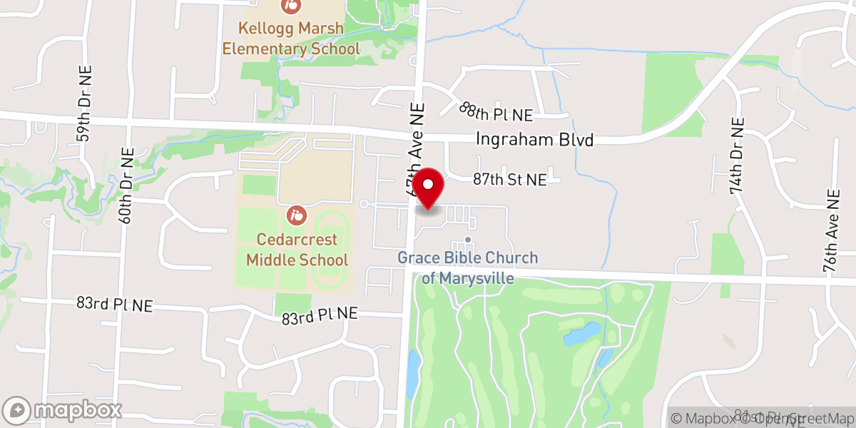 Map showing location of Grace Bible Church