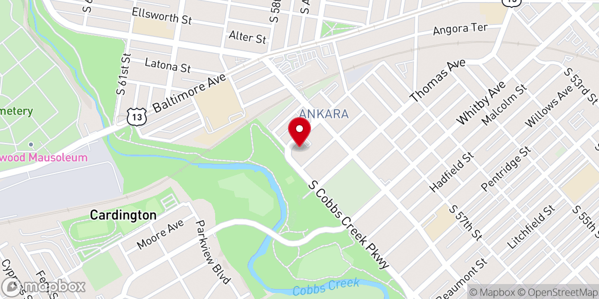 Map showing location of Philadelphia Korean Presbyterian Church