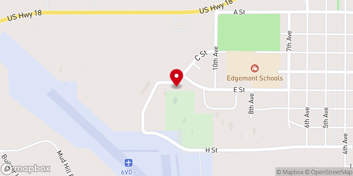 Map showing location of Edgemont Baptist Church