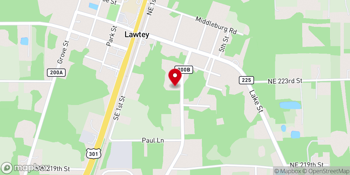 Map showing location of Lawtey Church of Christ