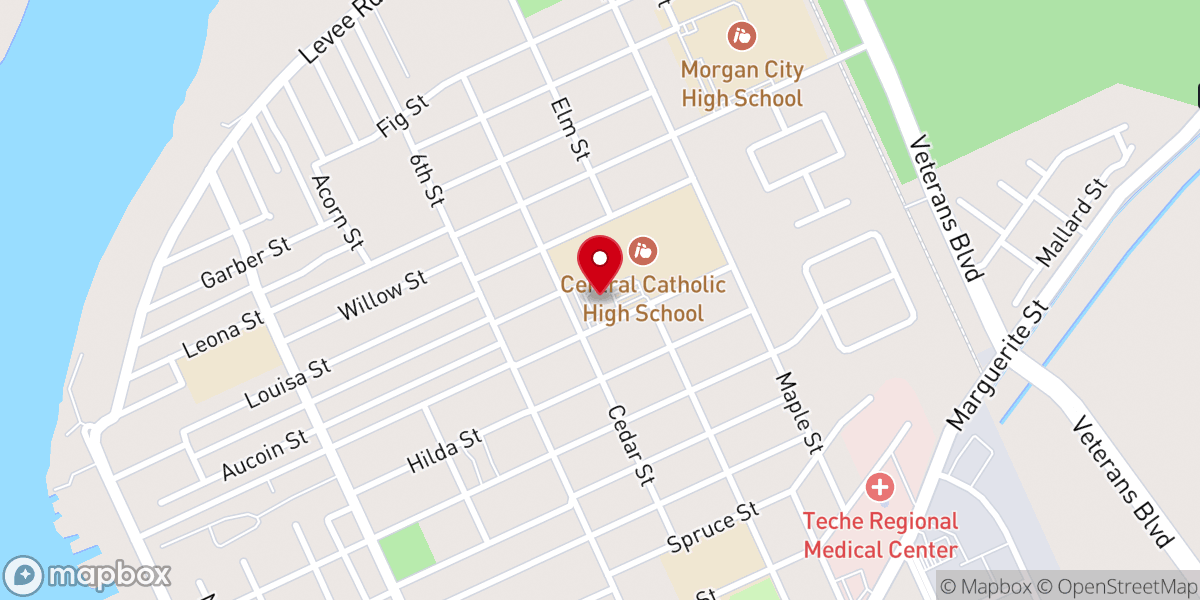 Map showing location of Holy Cross Catholic Church