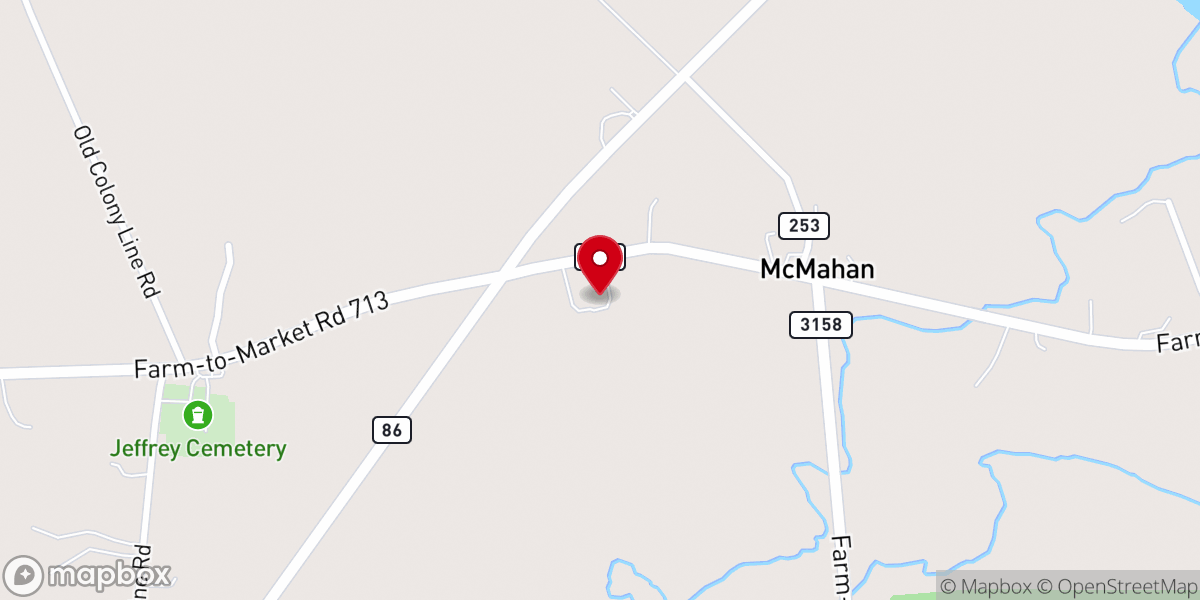 Map showing location of Mcmahan Baptist Church