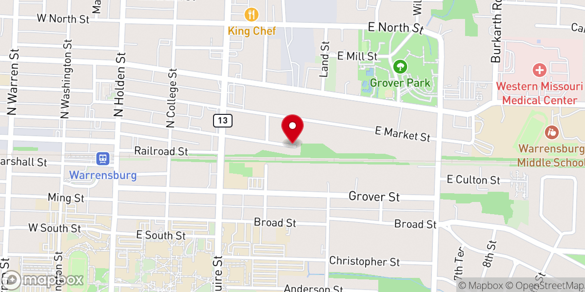 Map showing location of Christian Science Reading Room