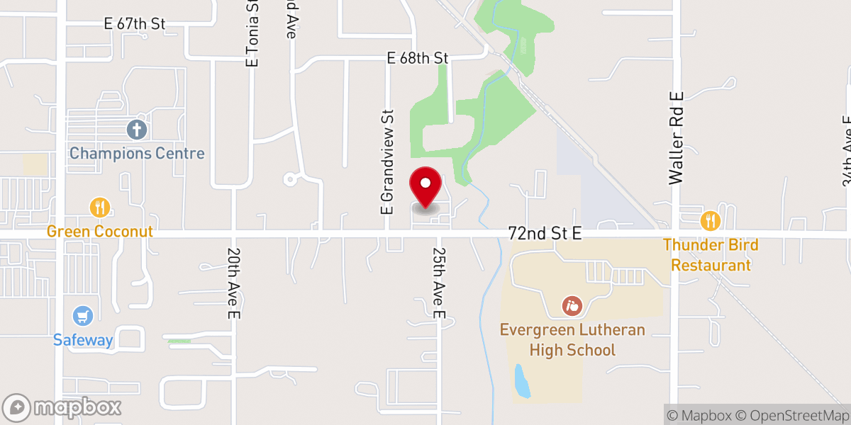 Map showing location of Tacoma Christian Reformed Community Church