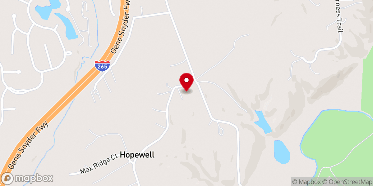 Map showing location of Hopewell Baptist Church