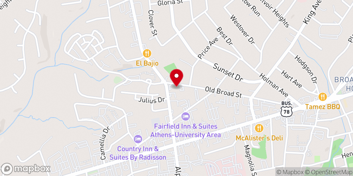 Map showing location of Mt Pleasant Baptist Church
