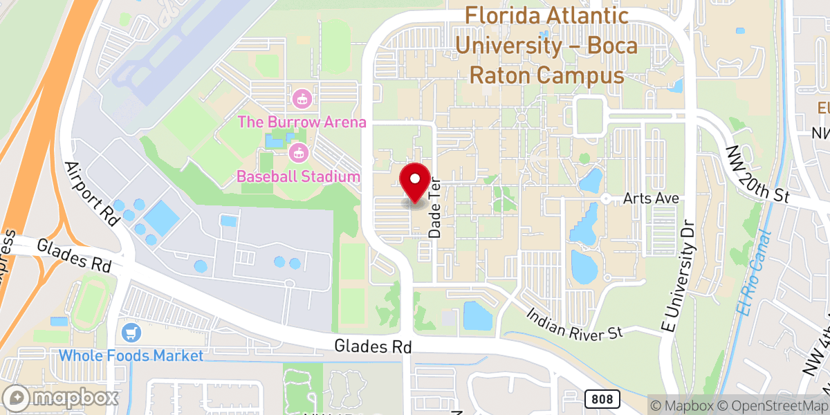 Map showing location of The Church in Boca Raton