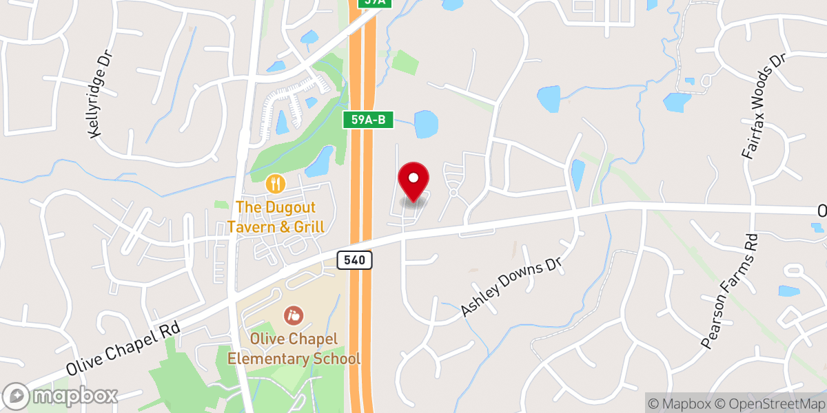 Map showing location of Miracle Method Surface Refinishing of Greater Raleigh