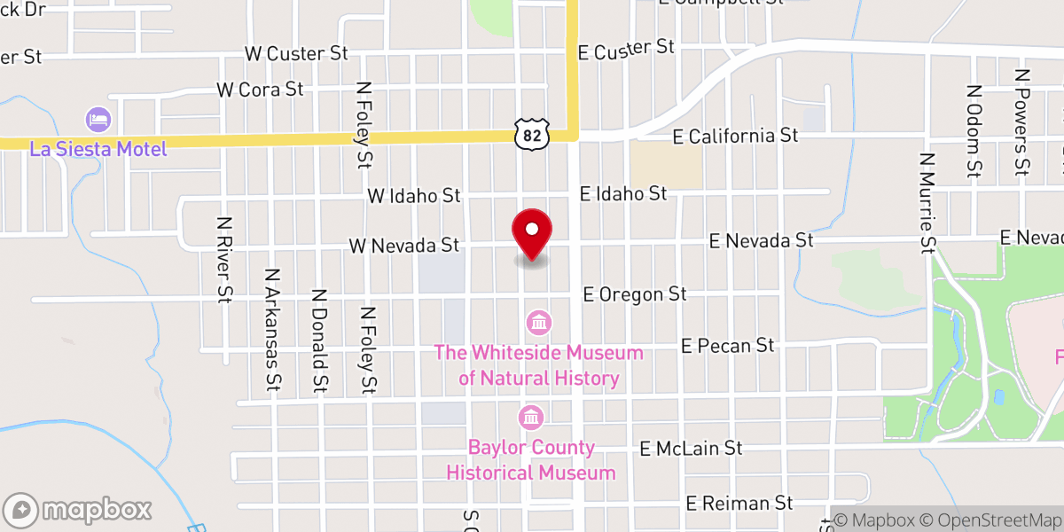 Map showing location of First Baptist Church