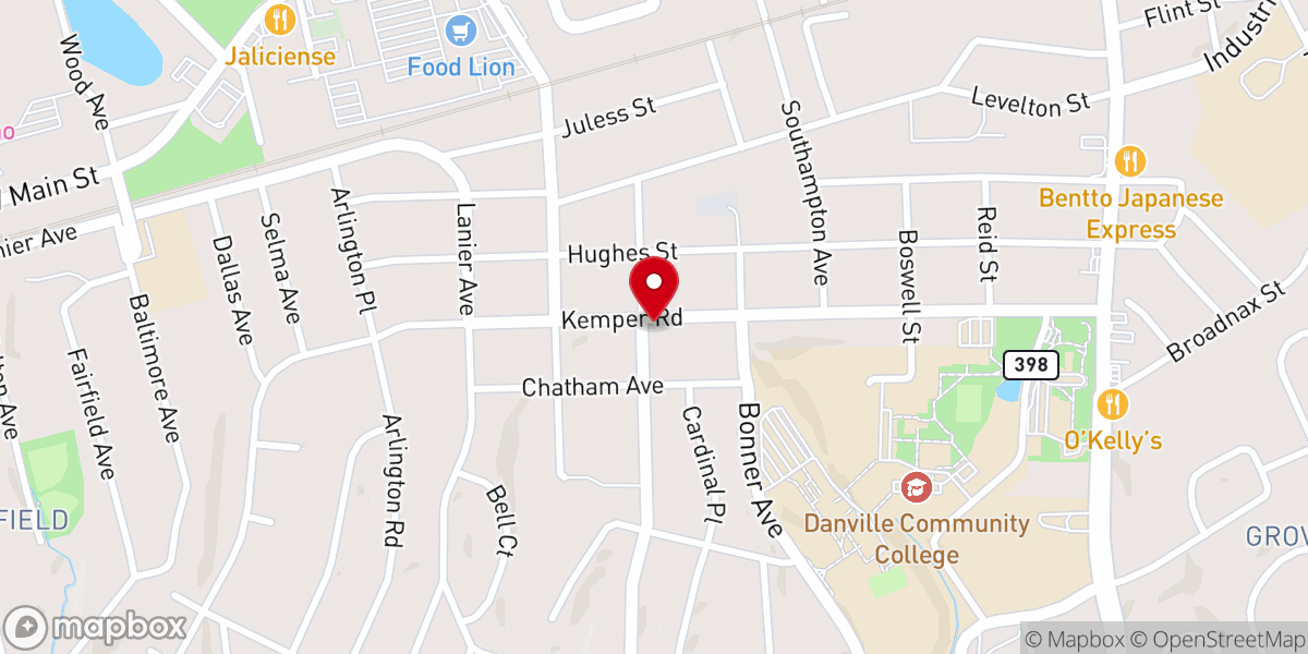 Map showing location of Bethany Presbyterian Church