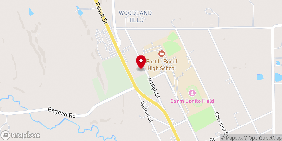 Map showing location of St. Mark's Lutheran Church
