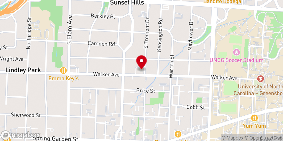 Map showing location of Ebenezer Lutheran Church