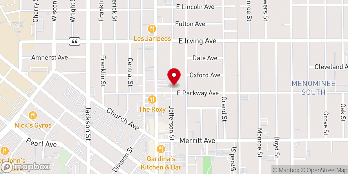 Map showing location of Victory Baptist Church