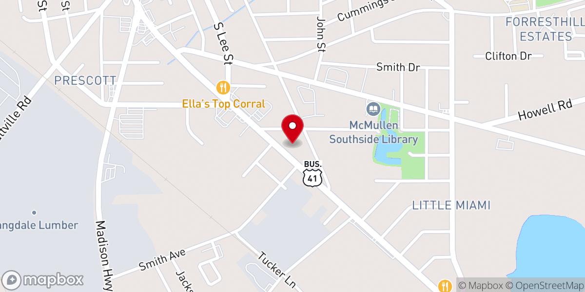 Map showing location of New Opportunity Church