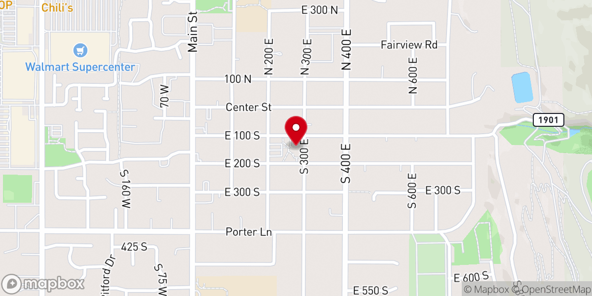 Map showing location of Centerville UT historic LDS Chapel
