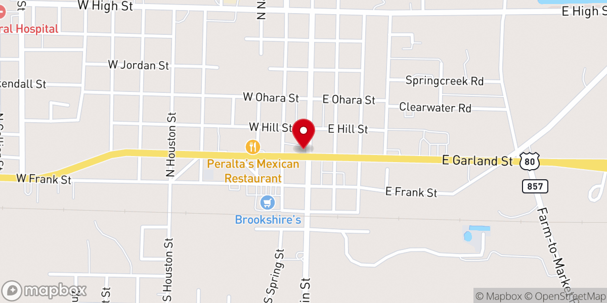 Map showing location of Grand Saline Salt Palace