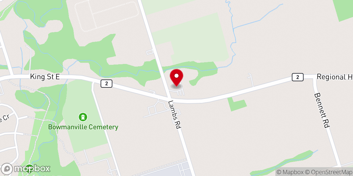Map showing location of Bowmanville Seventh-day Adventist Church