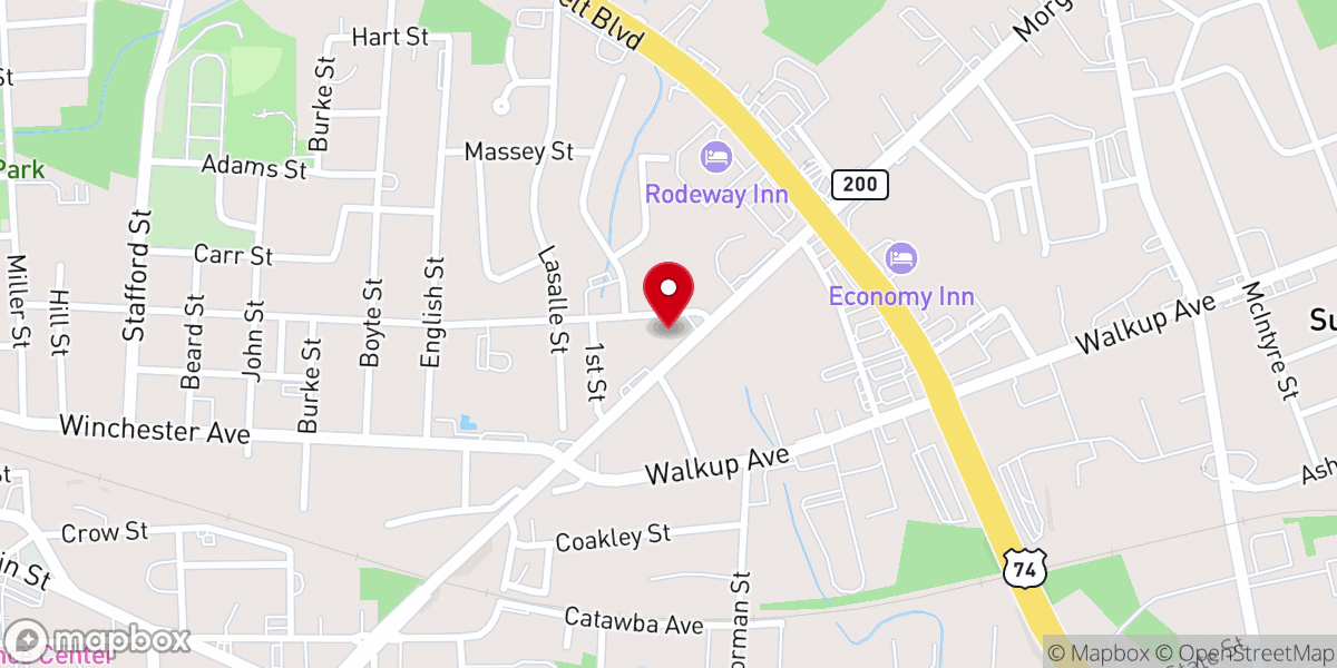Map showing location of Center Of Faith Church