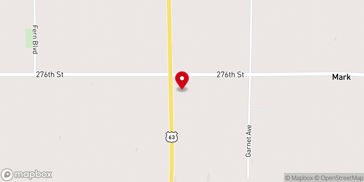 Map showing location of Mark Baptist Church