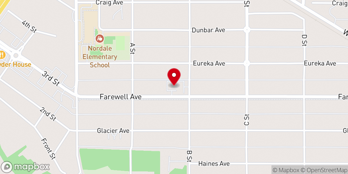 Map showing location of Hamilton Acres Baptist Church