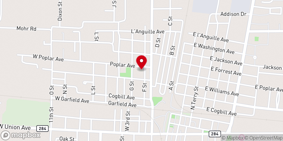 Map showing location of Jones Temple